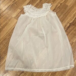 Elegant White Lace French Nightgown